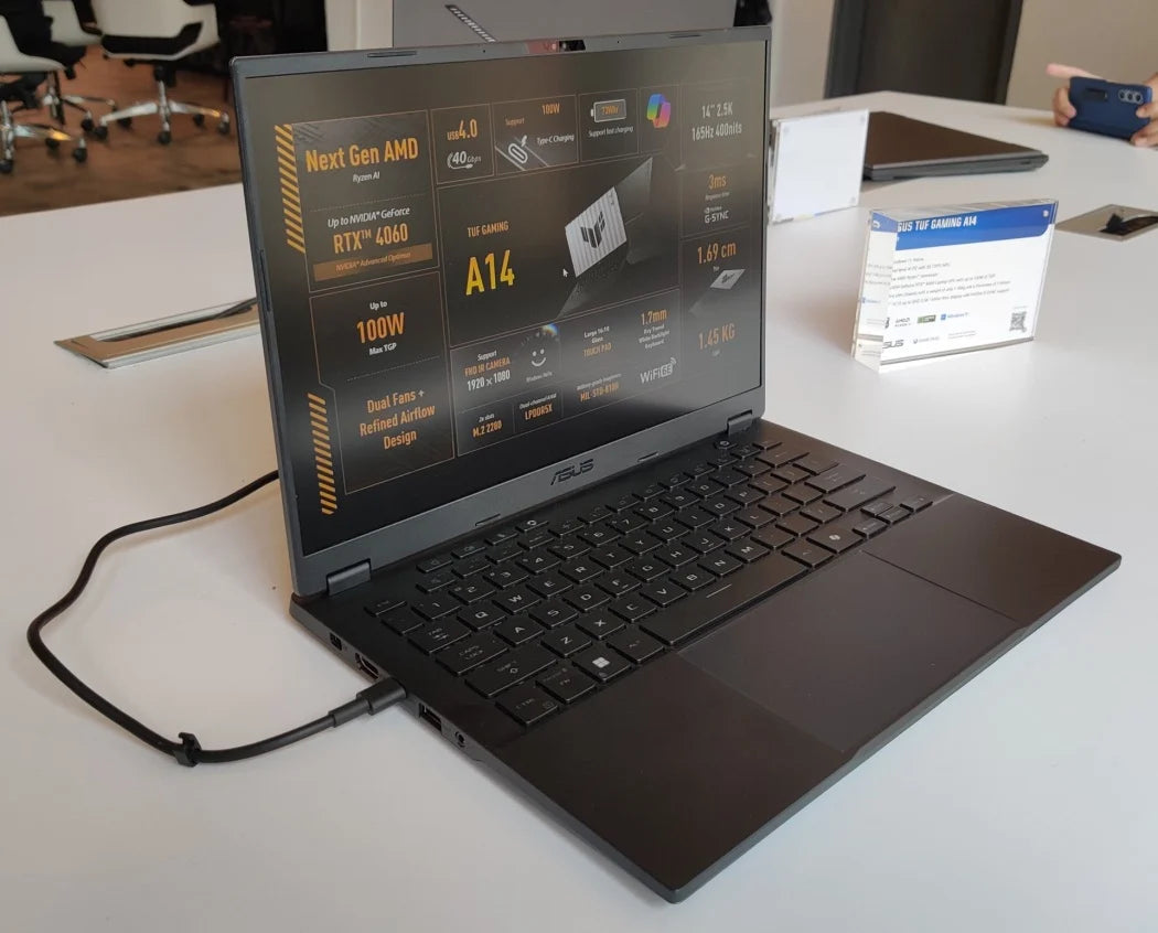 Laptop Gaming ASUS TUF A14 14" 2.5K 165Hz AMD Ryzen AI 9 HX 370 32GB Ram Nvidia RTX 4060 8GB 1TB SSD