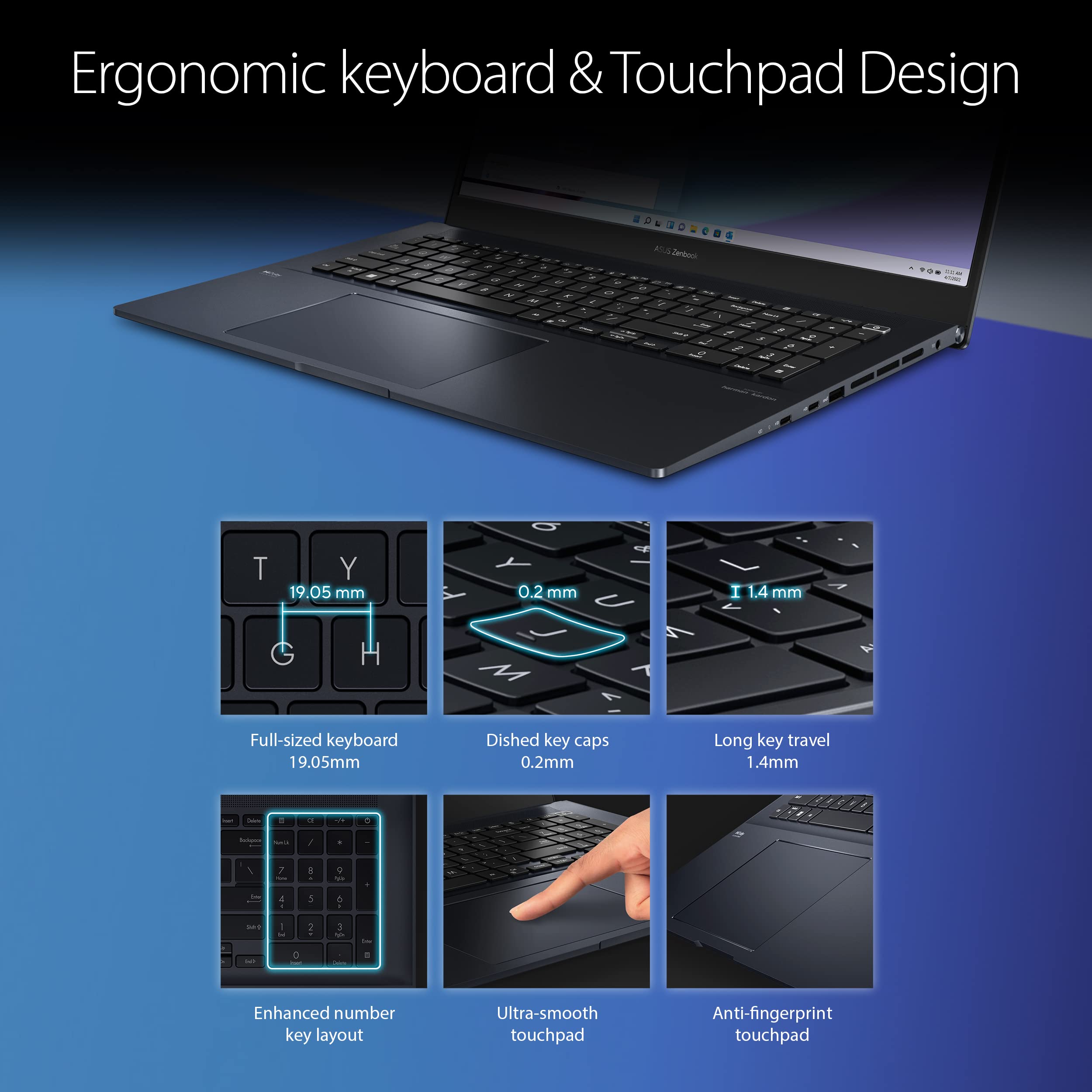 Laptop ASUS Zenbook Pro 17 WQHD 165Hz Touch AMD Ryzen 9 6900H 16GB Ram nVidia RTX 3050 1TB SSD Win11 | ALIENSTORE
