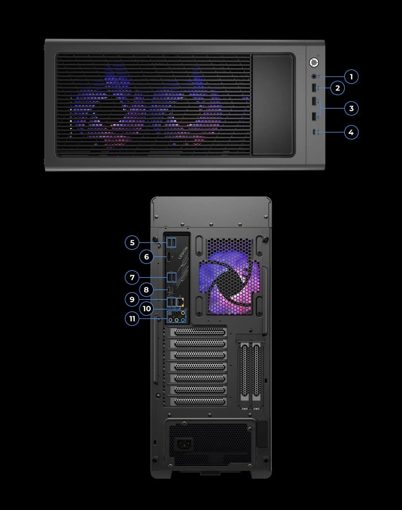 Desktop Gaming Lenovo Legion T7 34IAS10 Intel Ultra 9 285K 64GB Ram Nvidia RTX 5090 32GB 2TB Win11 Pro
