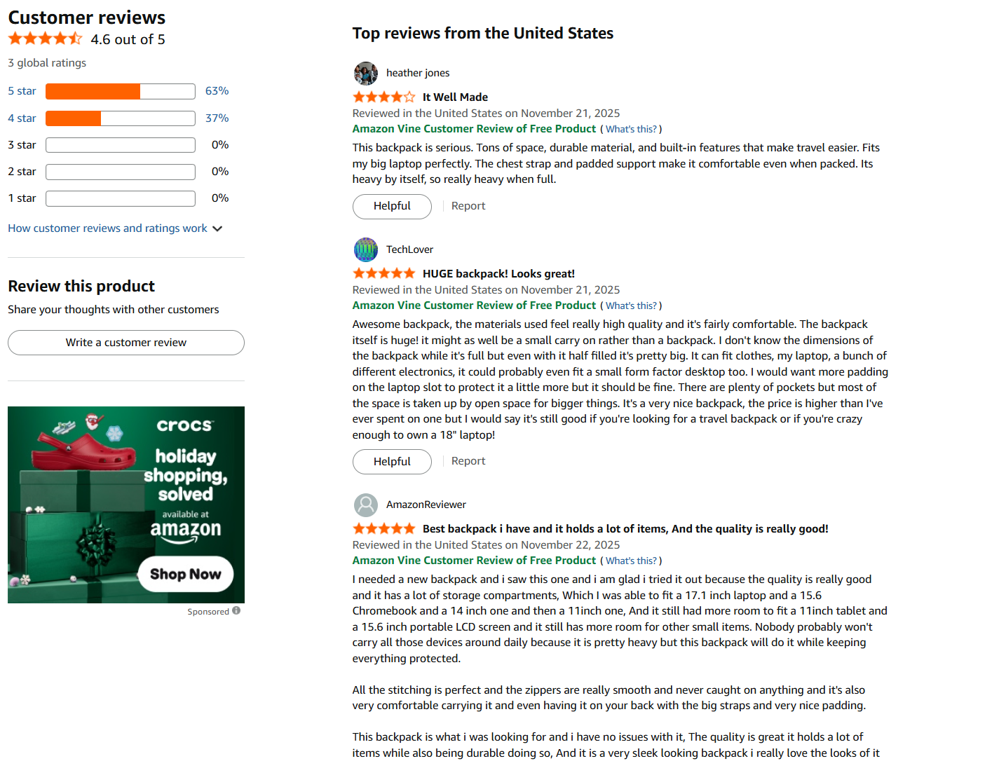 Ghiozdan Inteligent Acer Predator Robust 18-inch Backpack pentru Travel / Gaming 3-compartimente 30L