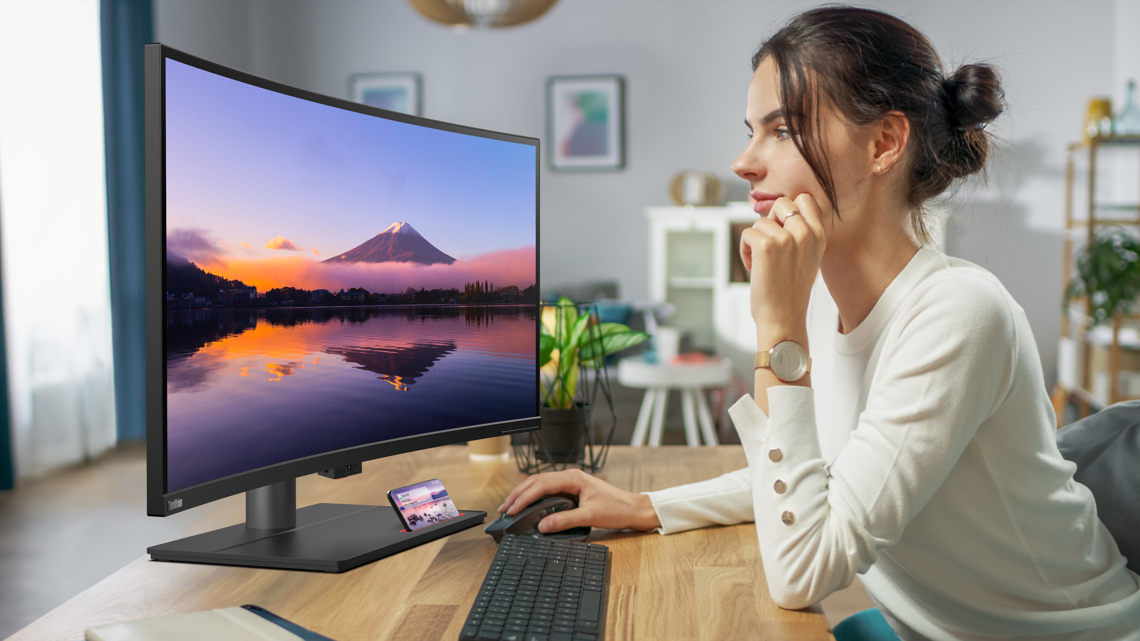 Monitor Curbat 39.7-inch 5K Lenovo ThinkVision P40W-20 5120 x 2160 75Hz 21:9 Thunderbolt 4