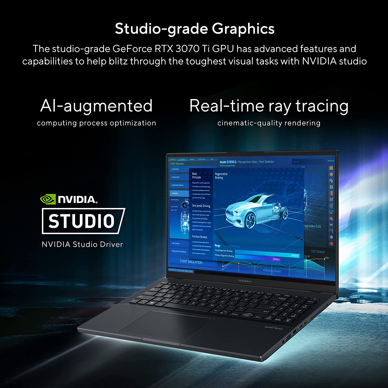 Laptop ASUS Zenbook Pro 16" 2.5K 165Hz i7-12650H 32GB Ram nVidia RTX 3070Ti 1TB SSD Asus Dial Win11 | ALIENSTORE