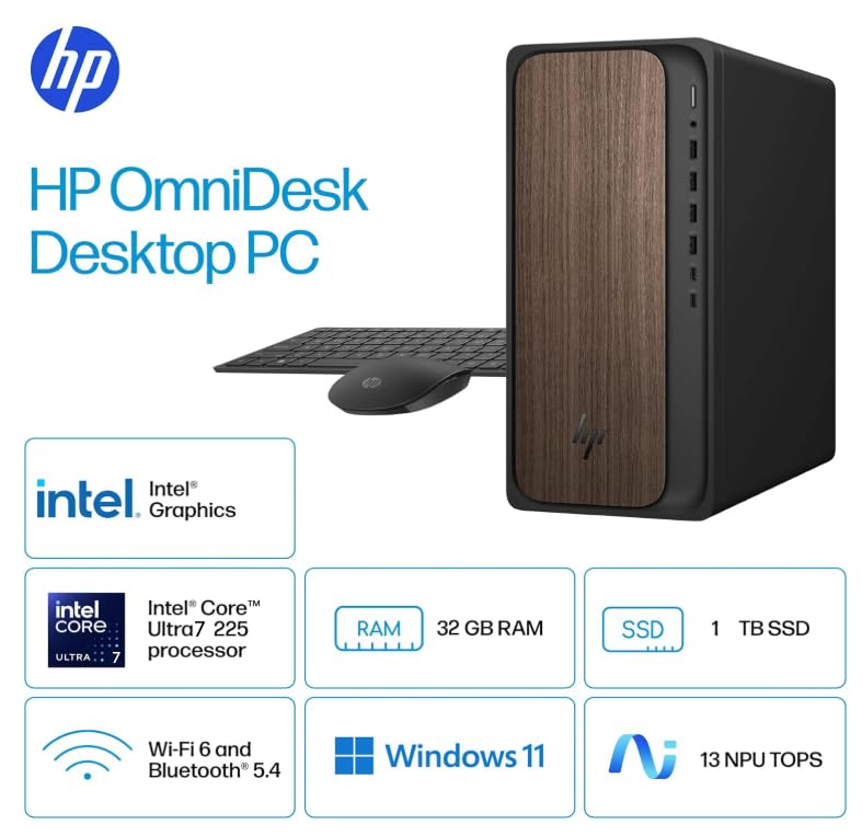 Desktop HP OMNIDESK Ultra 7 265 32GB Ram DARK WOOD 1TB | AlienStore