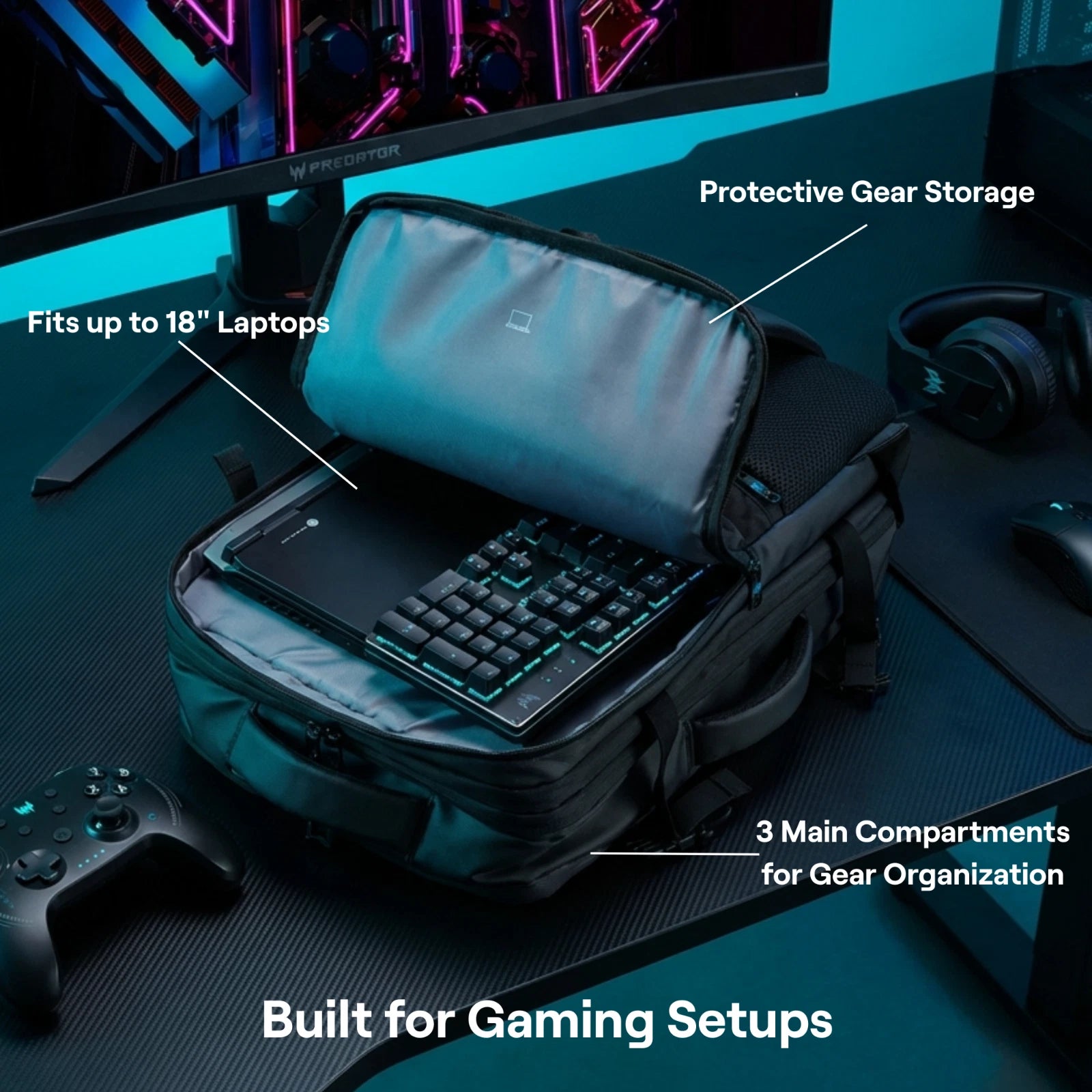 Ghiozdan Inteligent Acer Predator Robust 18-inch Backpack I AlienStore