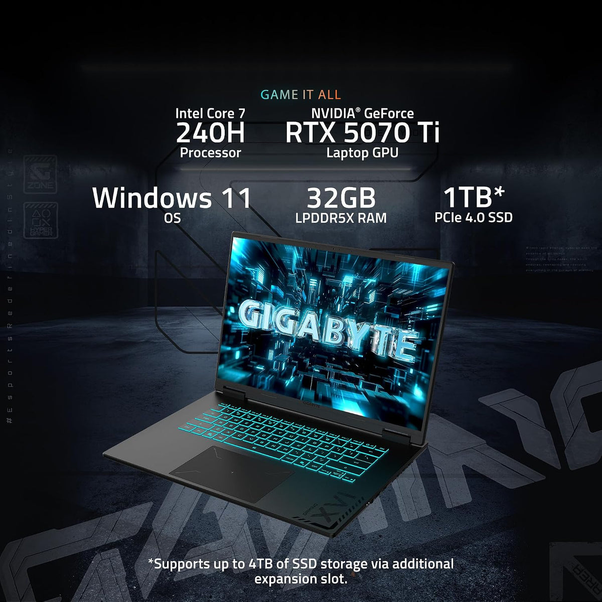 Laptop Gaming GIGABYTE Gaming A16 Pro RTX 5070 Ti 32GB | AlienStore - 12