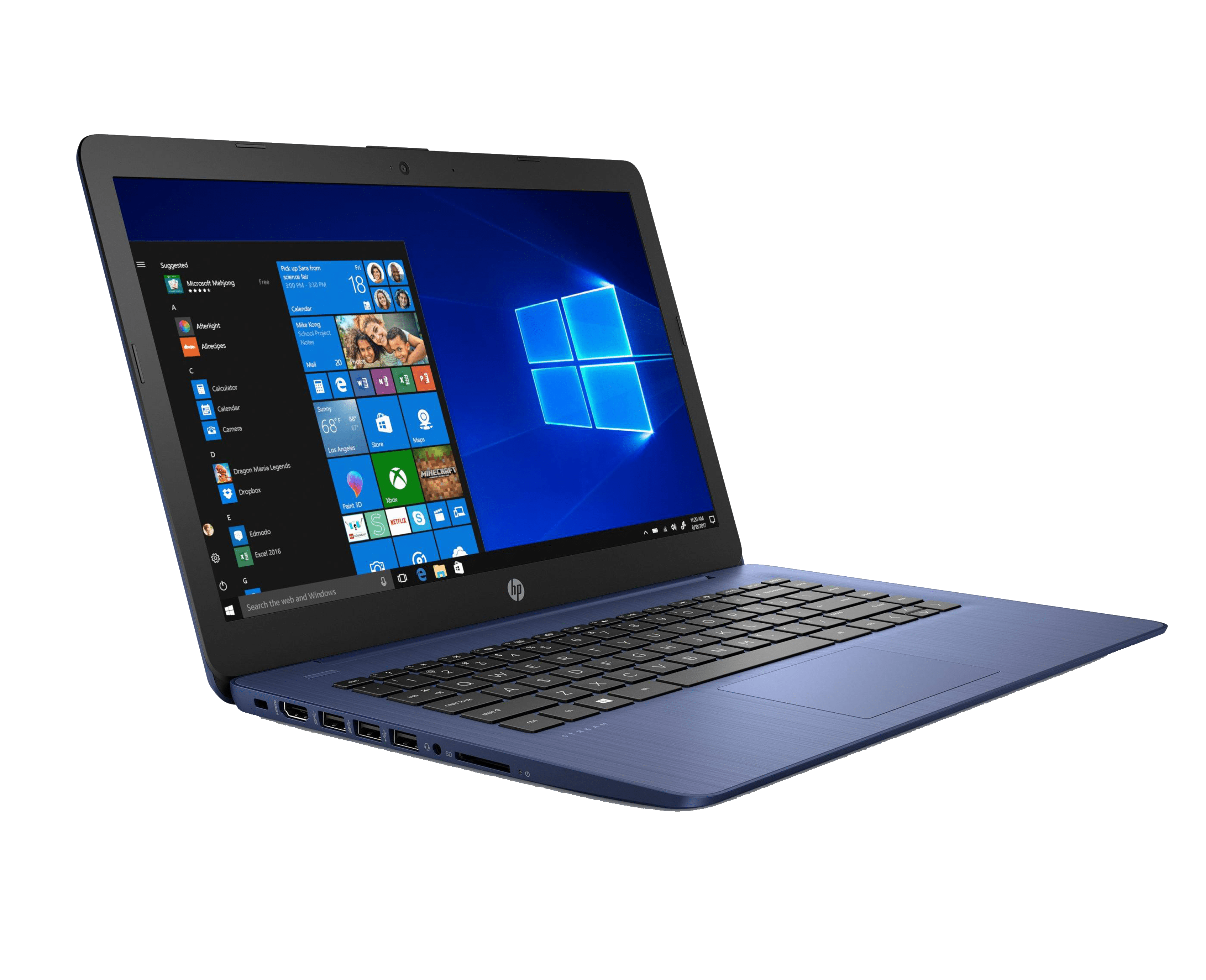 Laptop HP Stream 14" HD Intel Celeron N4000 4GB 64GB Windows 10 Office 365 Blue