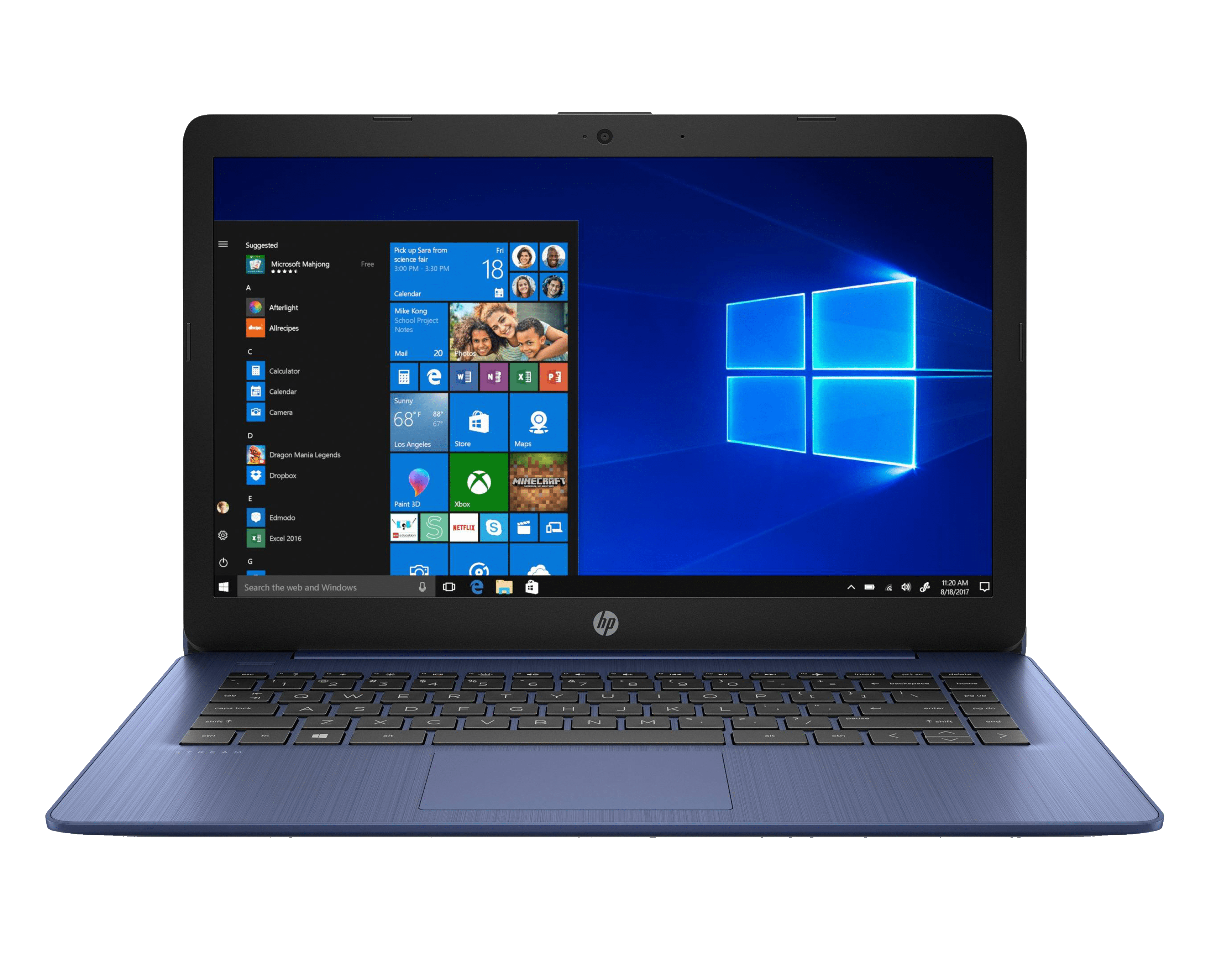 Laptop HP Stream 14" HD Intel Celeron N4000 4GB 64GB Windows 10 Office 365 Blue